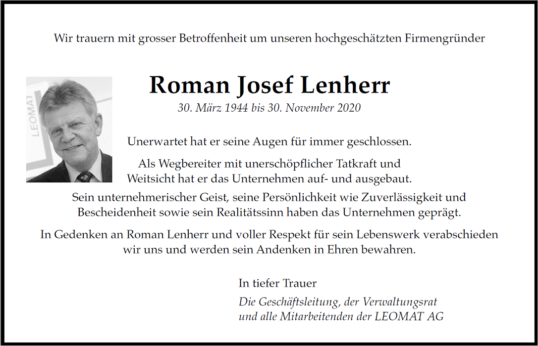 Todesanzeige Roman Lenherr LEOMAT web